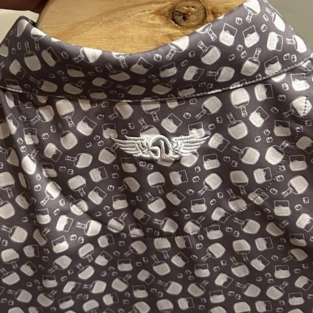 Straight Down‎ Polo Men Medium All Over Print AOP Beer Golf Performance Stretch - Picture 3 of 6